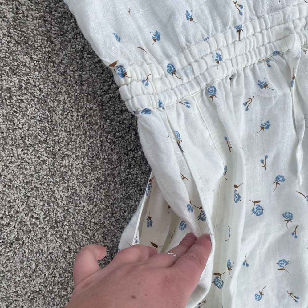 notPERFECTLINEN White and Blue Floral Midi Dress - Picture 6 of 10
